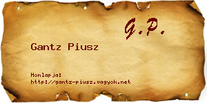 Gantz Piusz névjegykártya